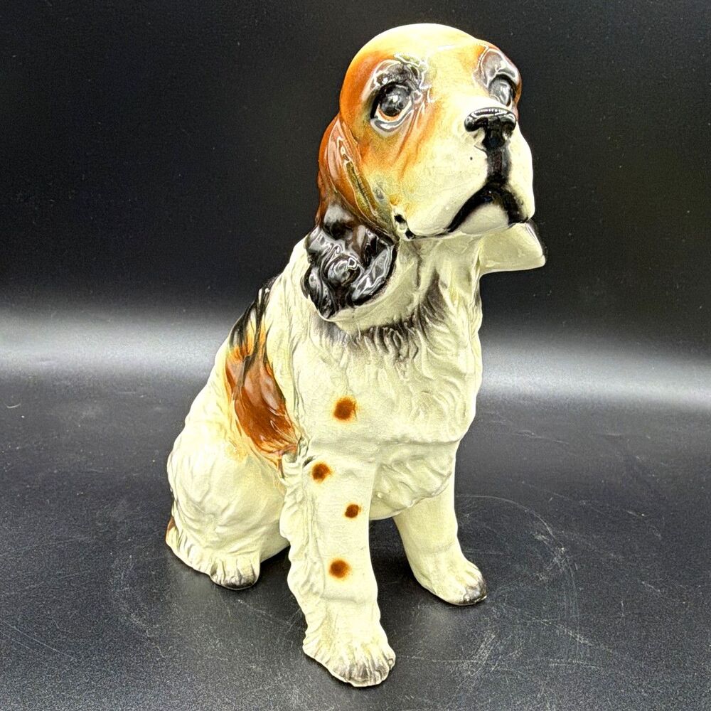 Basset Hound Dog Ceramic Figurine Japan Collectible Dog Decor Statue